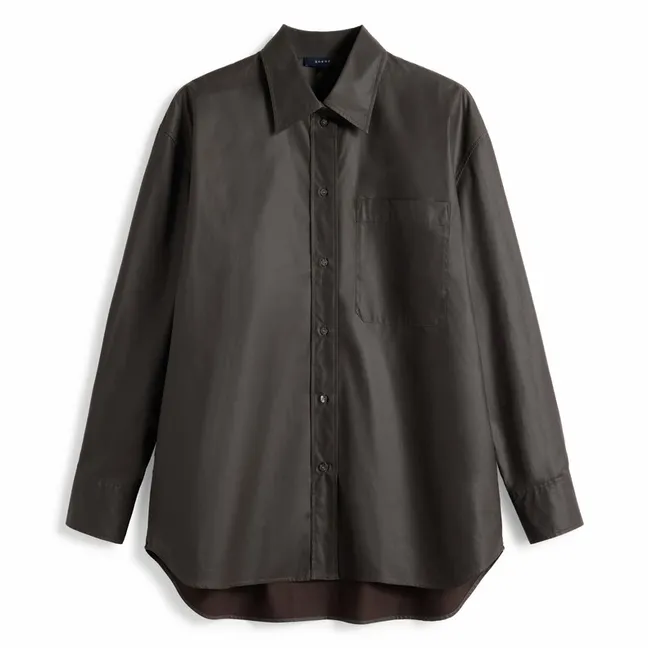 Camisa Carlotta de algodón orgánico | Marrón oscuro