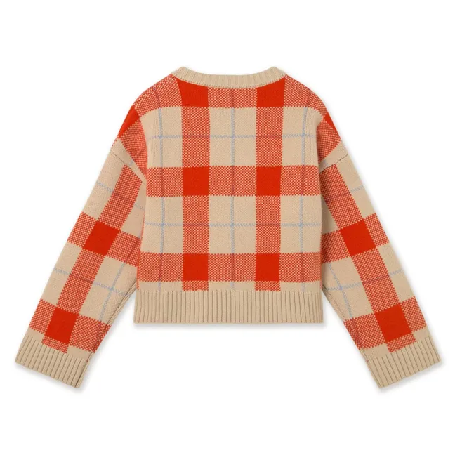 Cardigan Carreaux Laine | Vanille