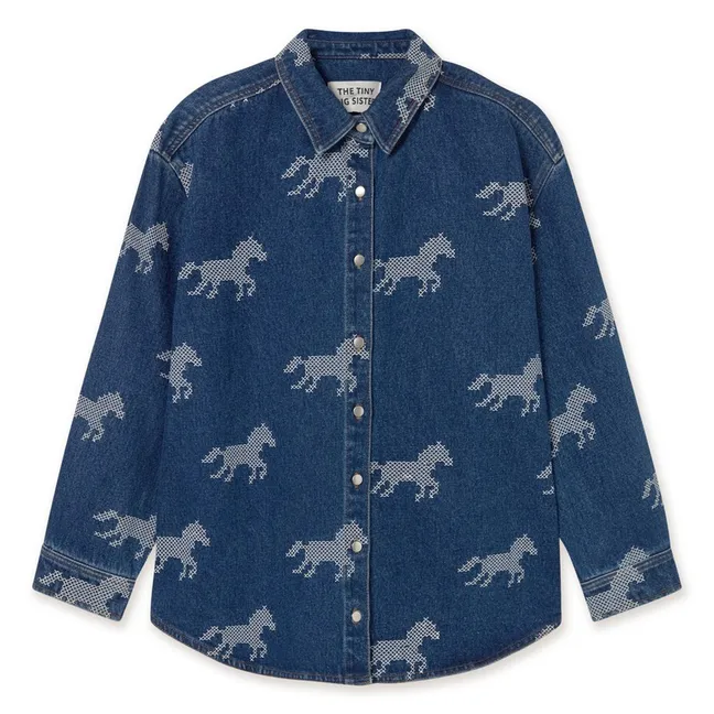 Chemise Chevaux Coton | Bleu