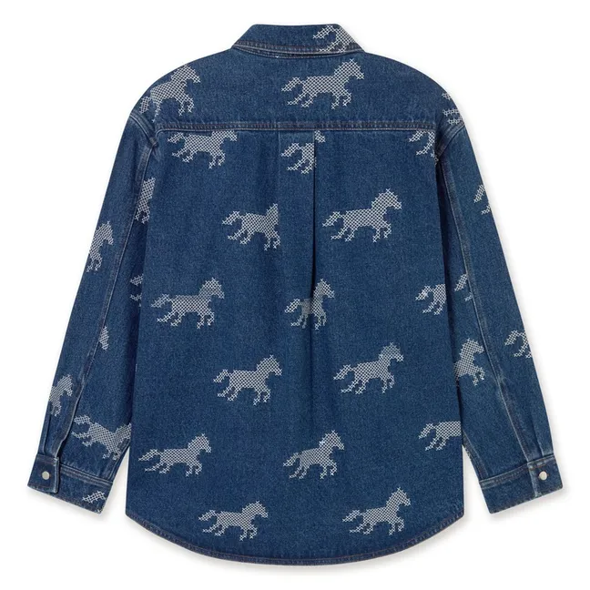 Chemise Chevaux Coton | Bleu