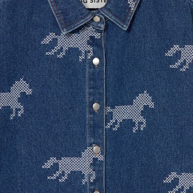 Chemise Chevaux Coton | Bleu