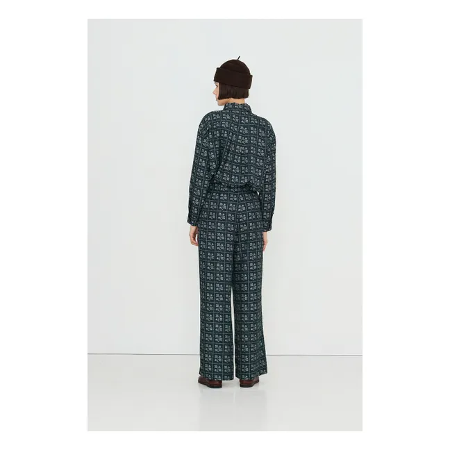 Pantalon Fleurs | Bleu