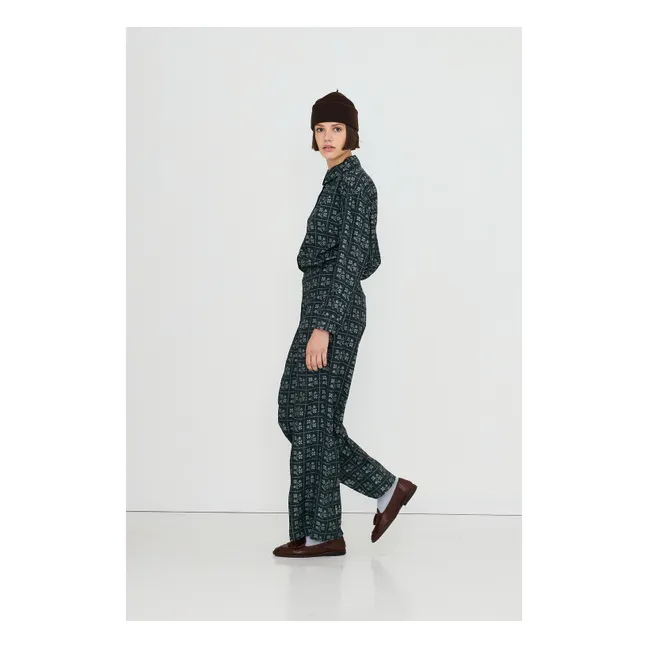 Pantalon Fleurs | Bleu