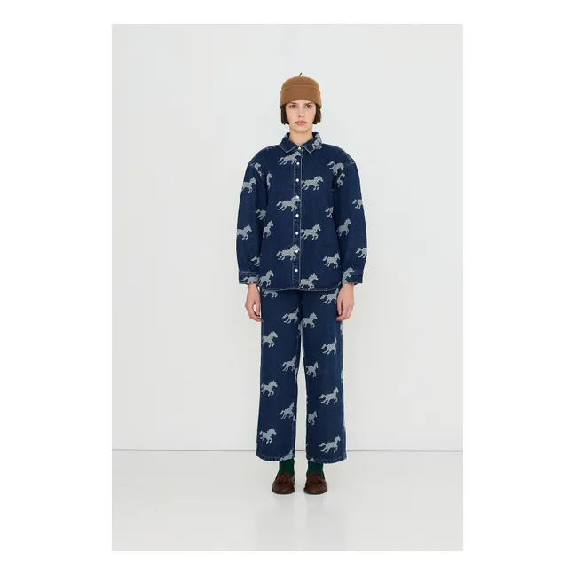 Chemise Chevaux Coton | Bleu