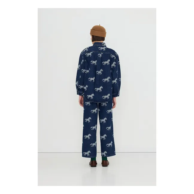 Chemise Chevaux Coton | Bleu