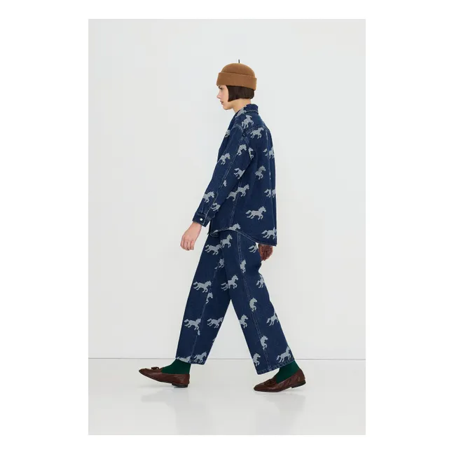 Chemise Chevaux Coton | Bleu