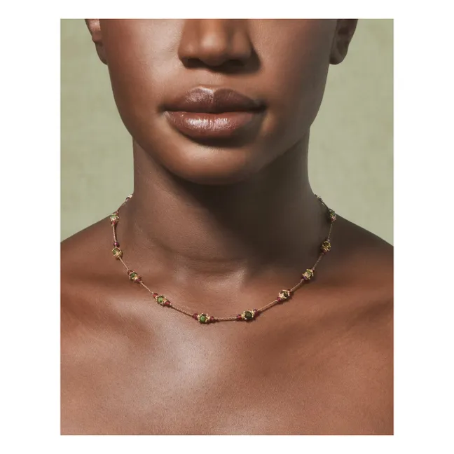 Collier Sriphala Zoïsite et Grenat | Vert