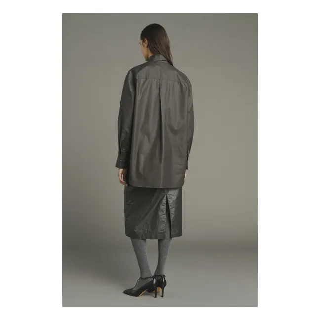 Camisa Carlotta de algodón orgánico | Marrón oscuro