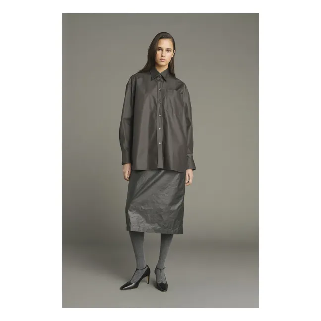 Camisa Carlotta de algodón orgánico | Marrón oscuro