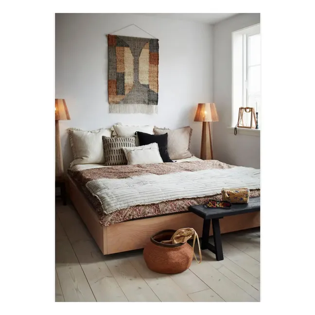 Funda de cojín tejida Ikat | Beige