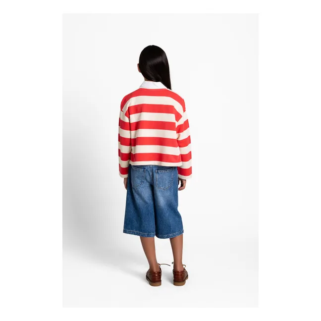 T-shirt Peony Rayé Coton Bio | Rouge