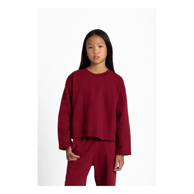 T-shirt Peony Coton Bio | Rouge cerise