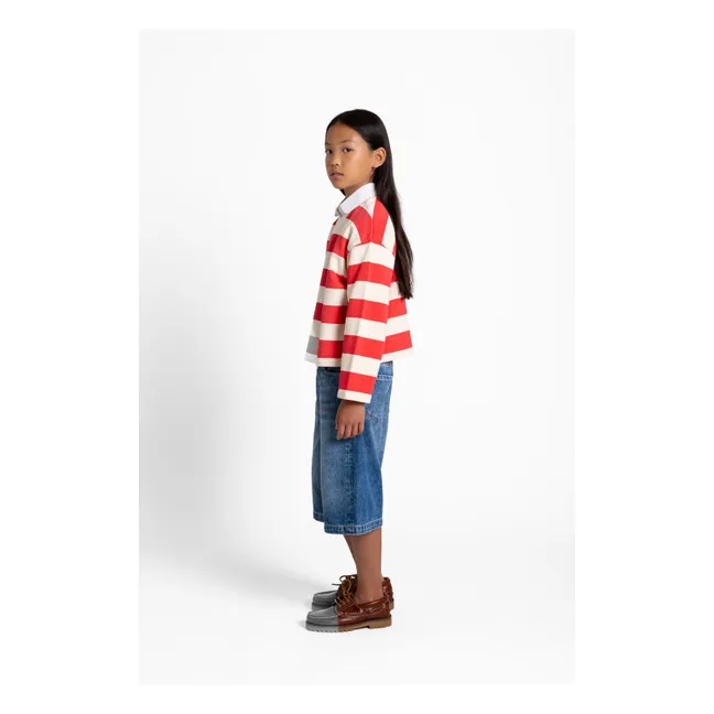 T-shirt Peony Rayé Coton Bio | Rouge
