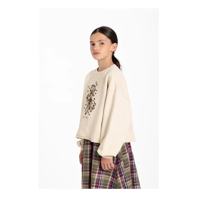 Belmont Wild Horses organic cotton sweatshirt | Cream