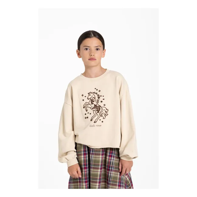 Belmont Wild Horses organic cotton sweatshirt | Cream