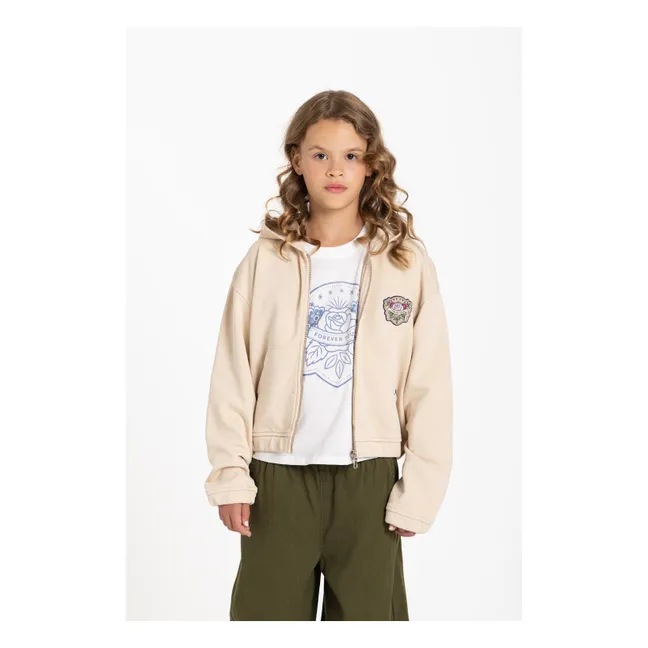 Blush Forever Organic Cotton Zipped Sweatshirt | Cream
