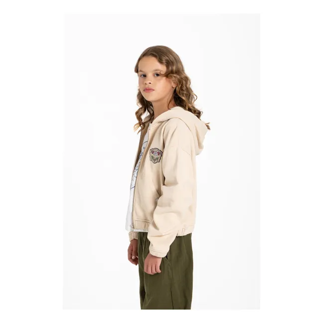 Blush Forever Organic Cotton Zipped Sweatshirt | Cream