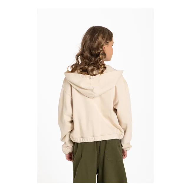 Blush Forever Organic Cotton Zipped Sweatshirt | Cream