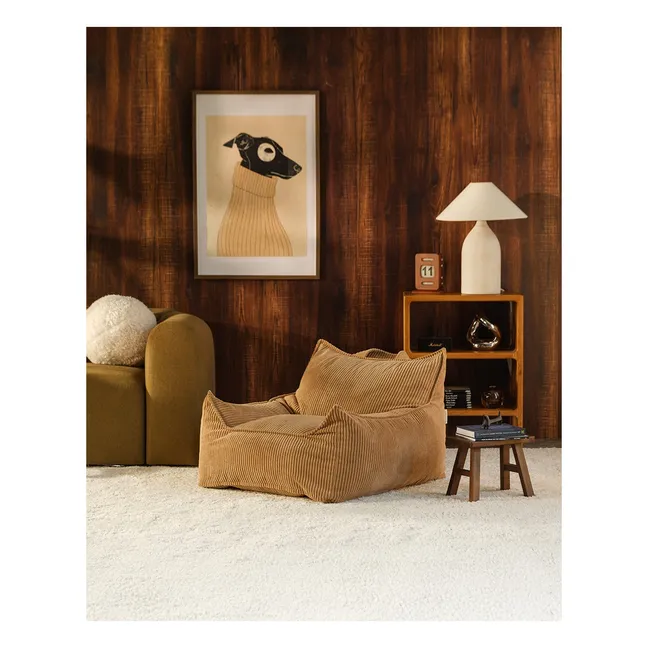 Teen Ribbed Velvet Club Armchair | Brown