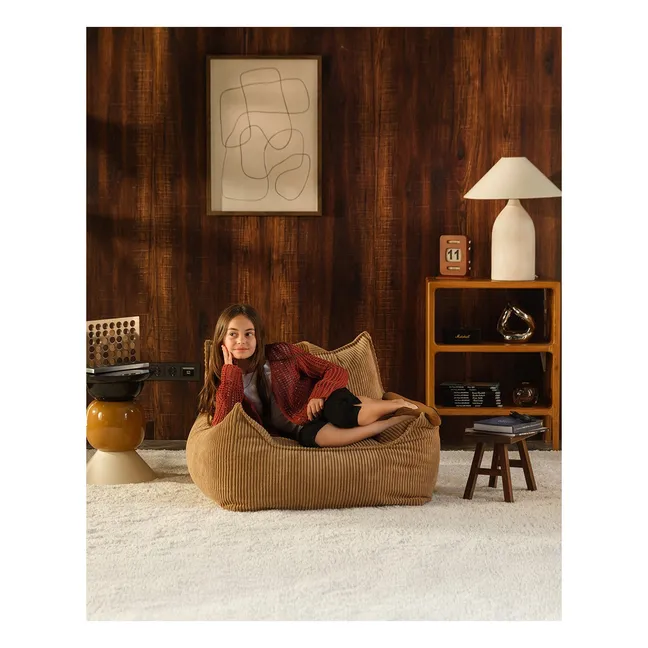 Fauteuil Teen Velours Côtelé Club | Marron