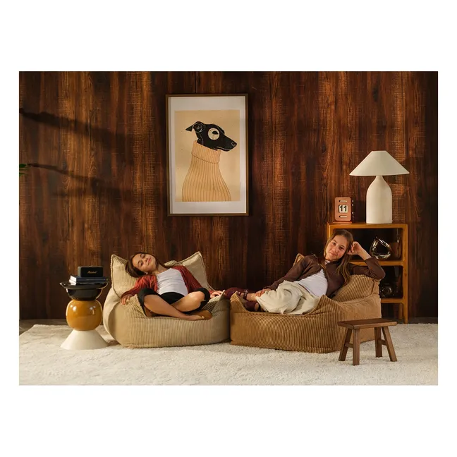 Teen Ribbed Velvet Club Armchair | Brown