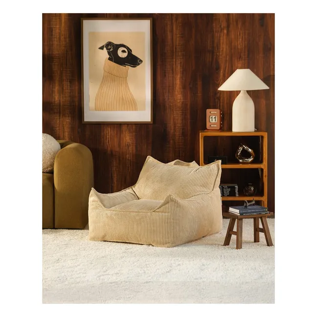 Fauteuil Teen Velours Côtelé Club | Marron clair