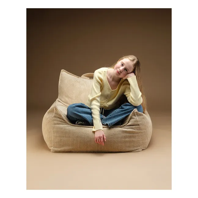 Fauteuil Teen Velours Côtelé Club | Marron clair