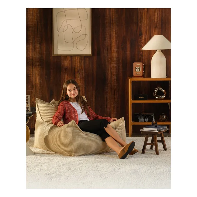Fauteuil Teen Velours Côtelé Club | Marron clair