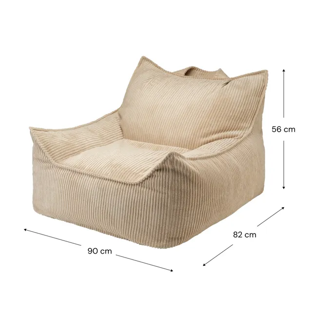 Fauteuil Teen Velours Côtelé Club | Marron clair