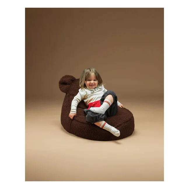 Fauteuil en teddy Bear | Marron foncé