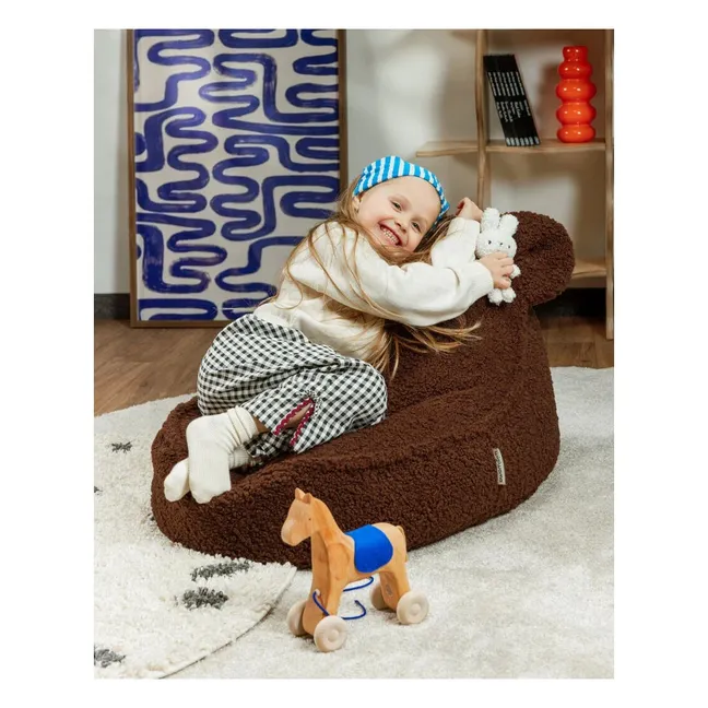 Fauteuil en teddy Bear | Marron foncé