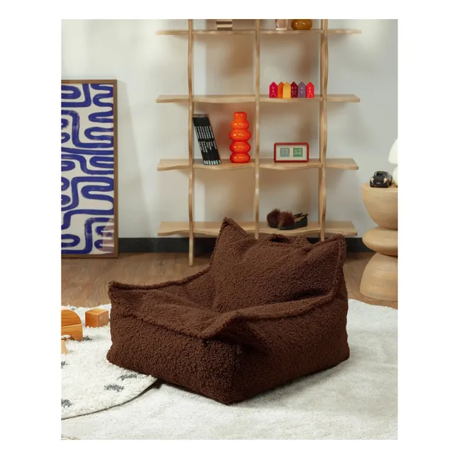 Fauteuil en teddy | Marron foncé