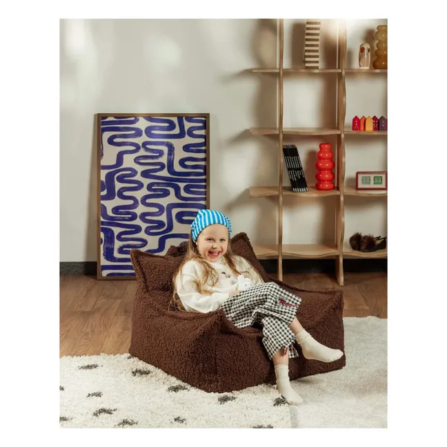 Fauteuil en teddy | Marron foncé