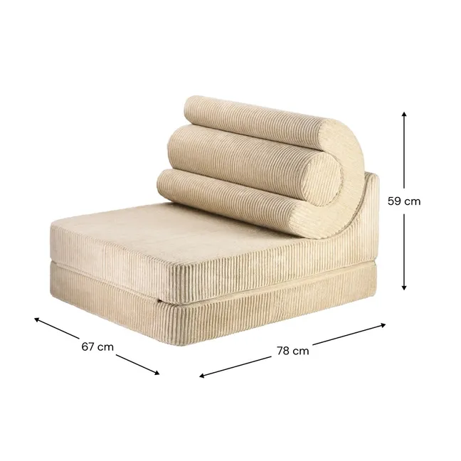 Flipster Ribbed Velvet Armchair | Light brown
