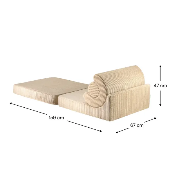 Flipster Ribbed Velvet Armchair | Light brown