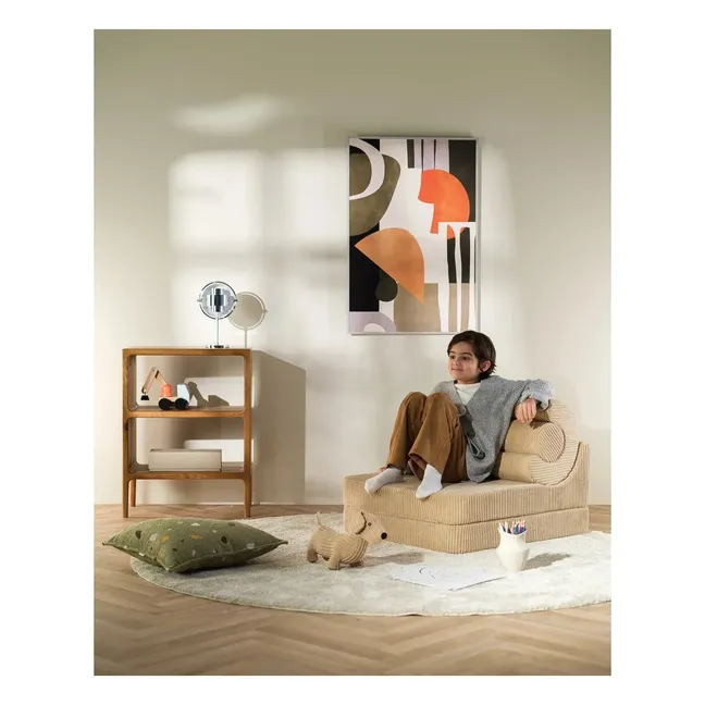 Flipster Ribbed Velvet Armchair | Light brown