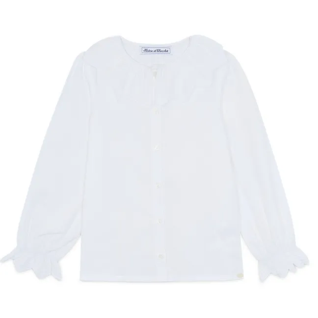 Chemise Col Volants Feston | Blanc