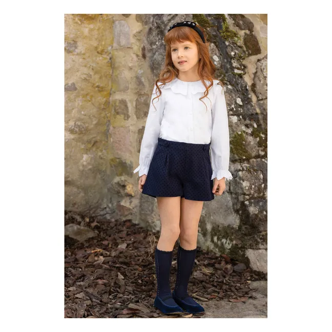 Chemise Col Volants Feston | Blanc