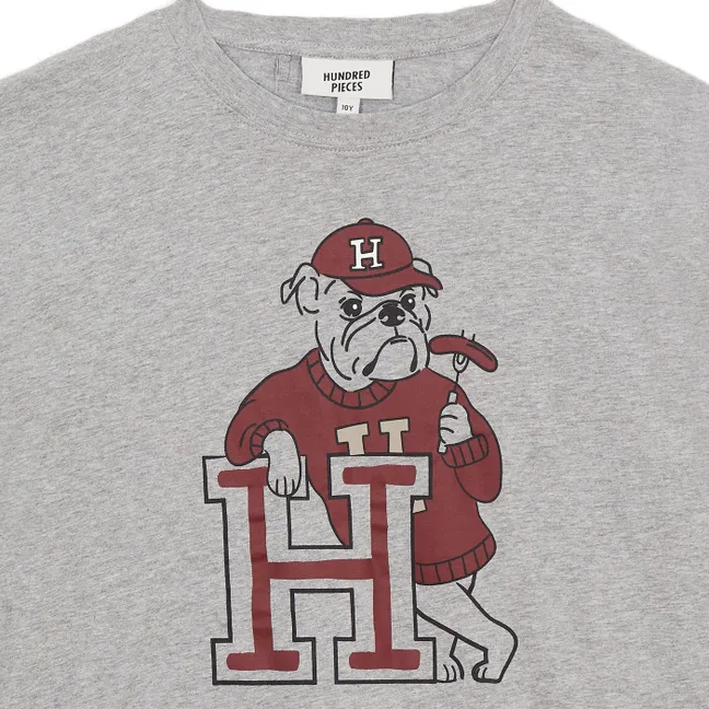 T-shirt Finn Bulldog Coton Bio | Gris chiné