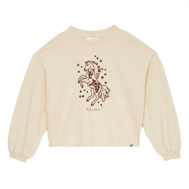 Sweat Belmont Wild Horses Coton Bio | Crème