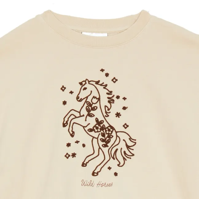 Sweat Belmont Wild Horses Coton Bio | Crème