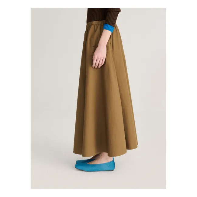 Jupe Evasée Coton Bio | Kaki