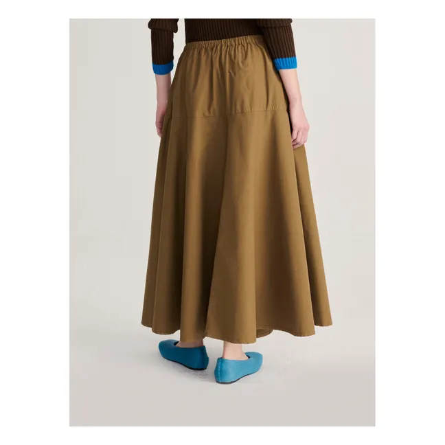 Jupe Evasée Coton Bio | Kaki