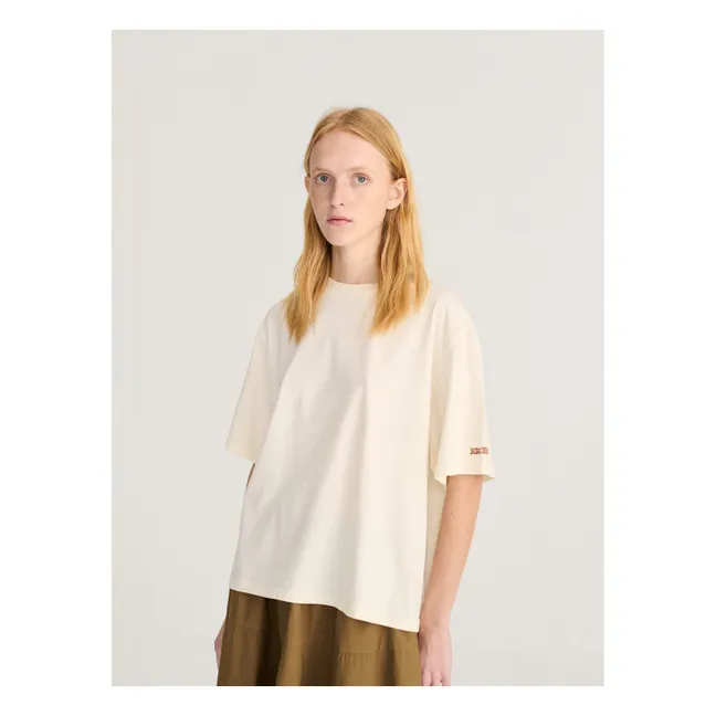 T-shirt Dark Flower Coton Bio | Blanc