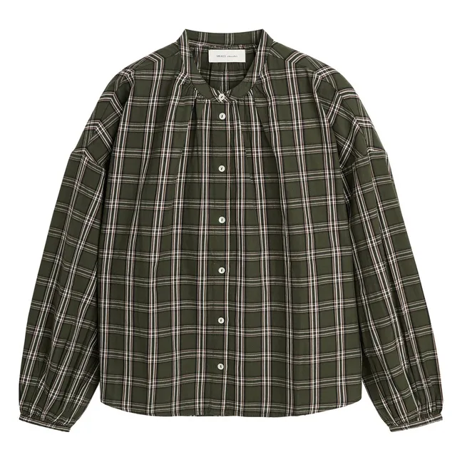 Blouse Carreaux Cilla Coton Bio | Vert