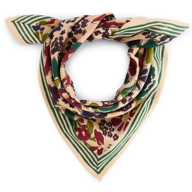 Petit Foulard Manika Fleuri | Vert