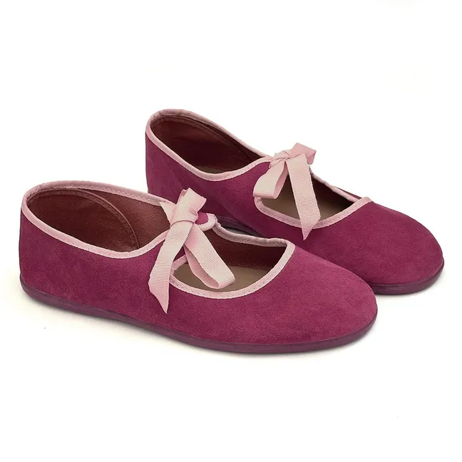 Ballerines Orsay Daim | Grenat