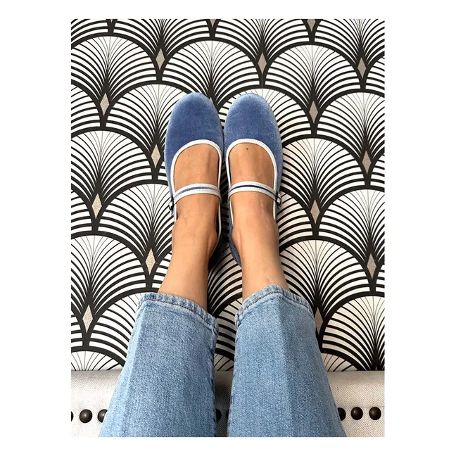 Ballerines Arcachon Velours - Collection Femme | Bleu
