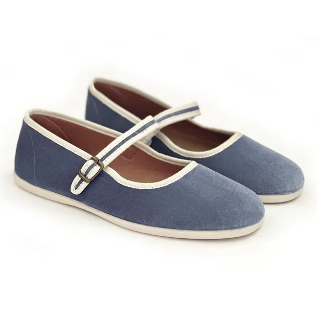 Ballerines Arcachon Velours - Collection Femme | Bleu