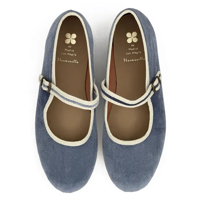 Ballerines Arcachon Velours - Collection Femme | Bleu